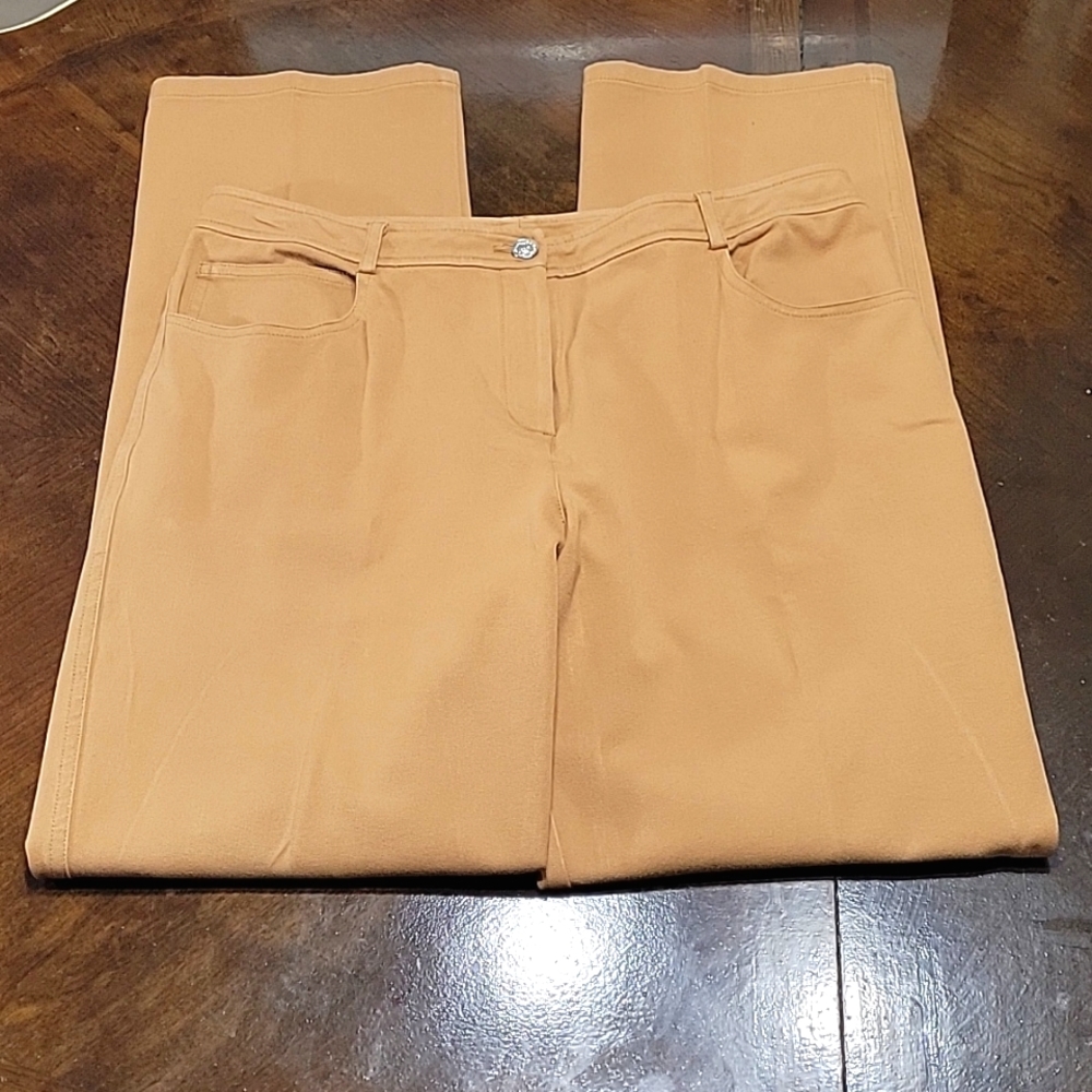 St. John Tan Denim Straight Leg Pants Size 10